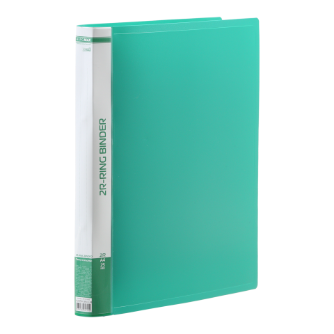 Папка пластикова, JOBMAX, 2 R-образних кільця, А4, ширина торця 25 мм, зелена, BM.3161-04 BUROMAX